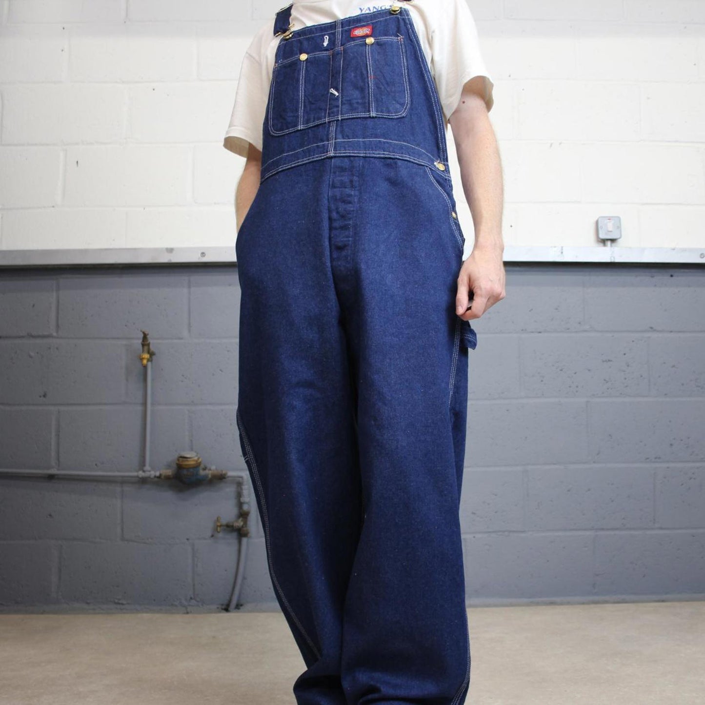 Vintage Dickies dungarees W38L30 USA blue baggy mens denim overalls