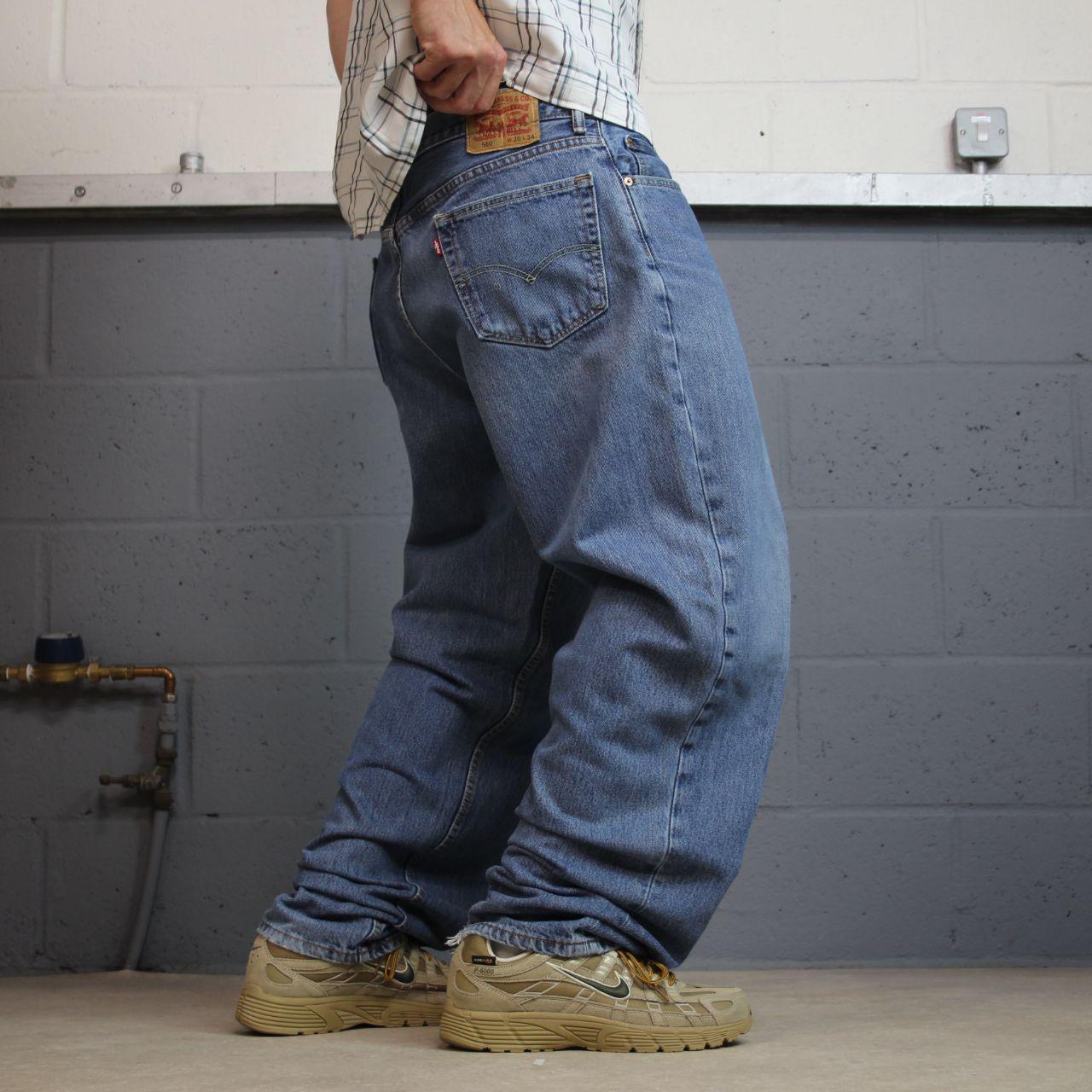 Levi’s 560 baggy jeans y2k blue Loose fit 100% cotton denim pants red tab logo