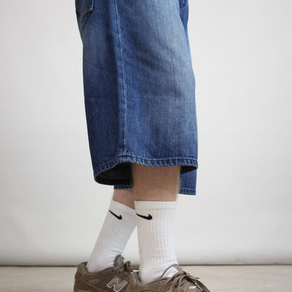 Mens baggy Sean John jorts W36 wide leg denim embroidered design 90s skater style