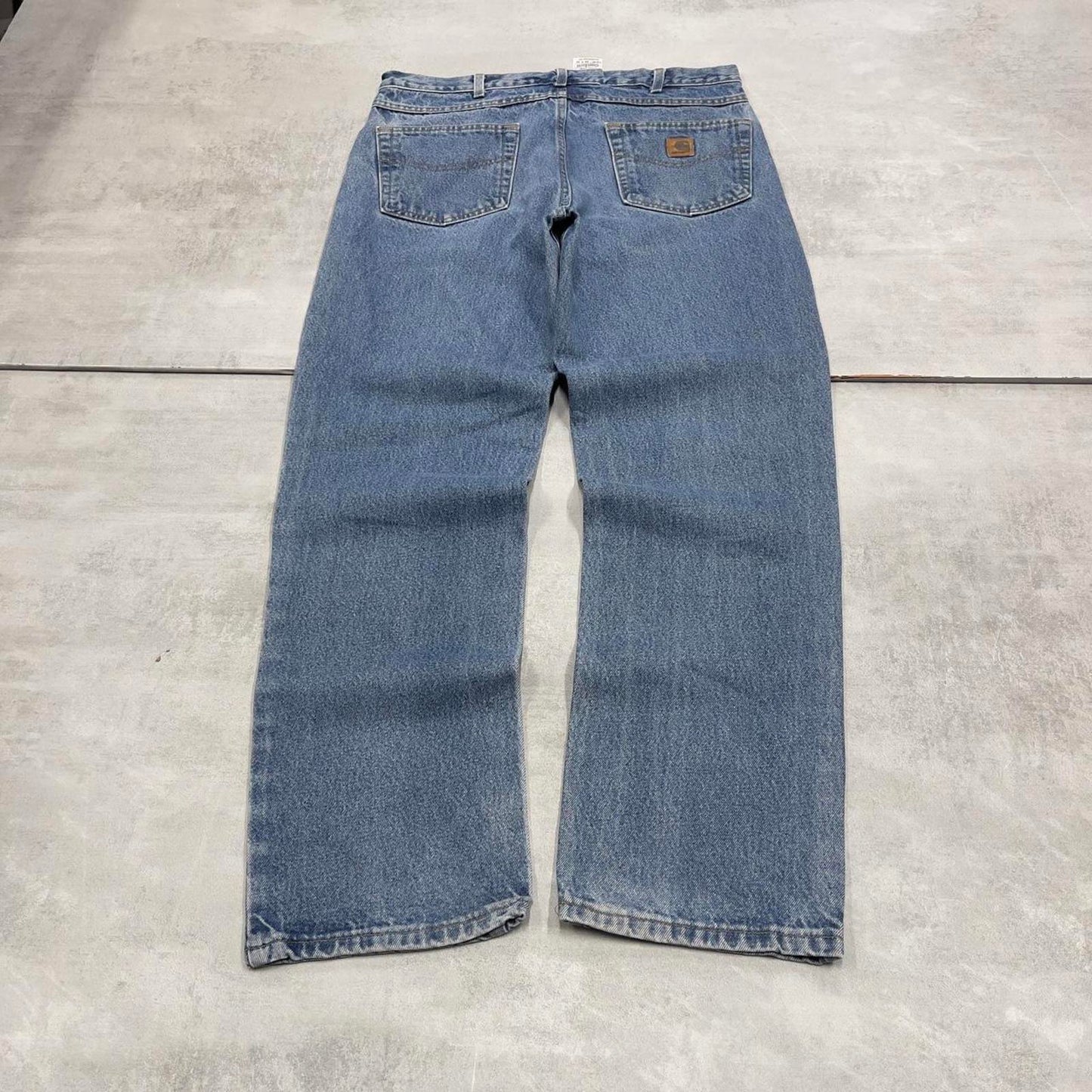 Blue Denim Carhartt jeans W35L32 90s style skater loose 5 pocket jeans