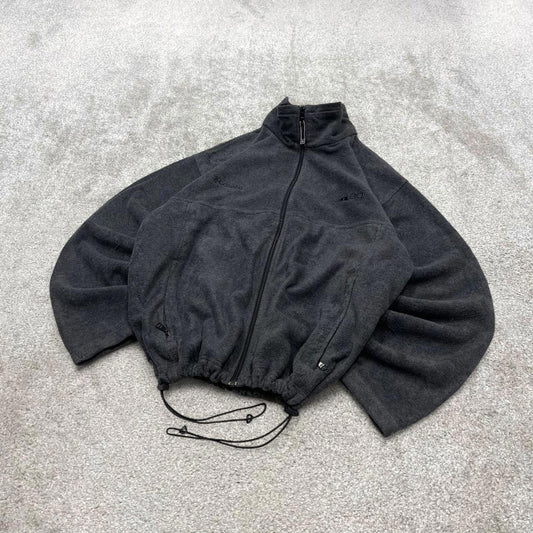 Grey Columbia technical fleece Large men's y2k style full zip up autumn adjustable waist