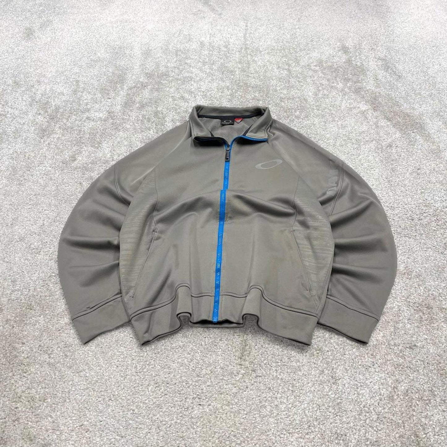 00s Oakley technical track jacket L men's y2k style grey lightweight full zip tech coat