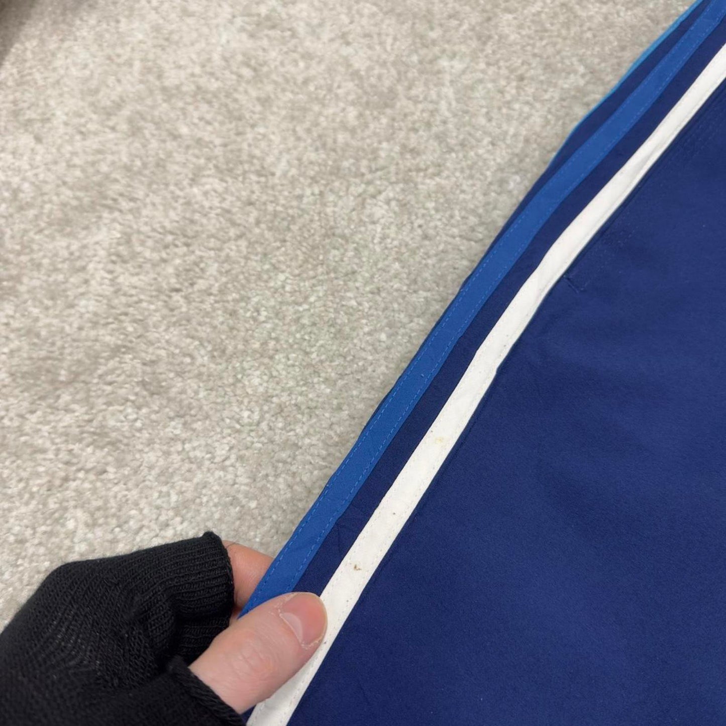 Vintage Y2K Adidas tracksuit bottoms navy Side stripe design mesh lined gym track pants