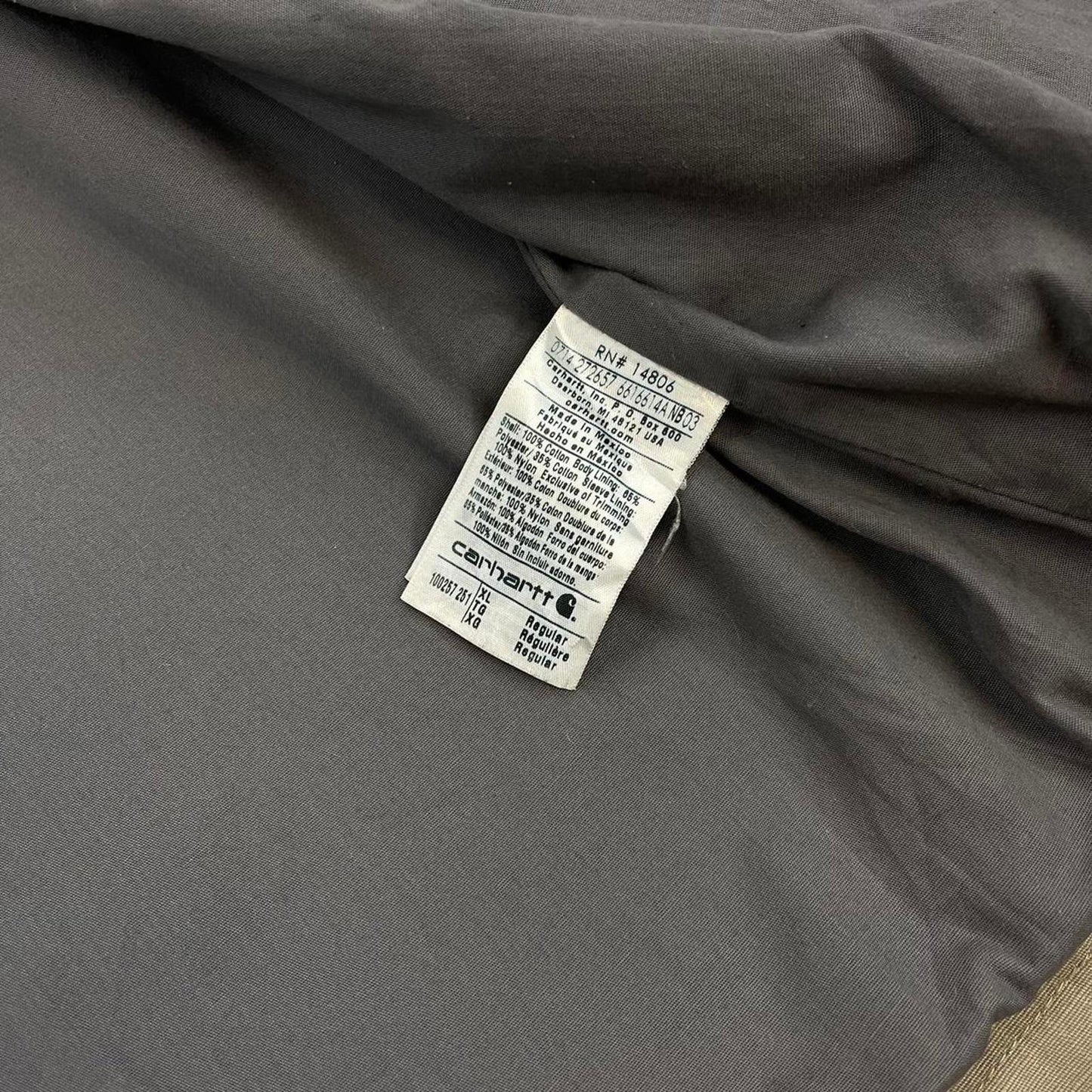 Beige Carhartt jacket XL regular American USA workwear