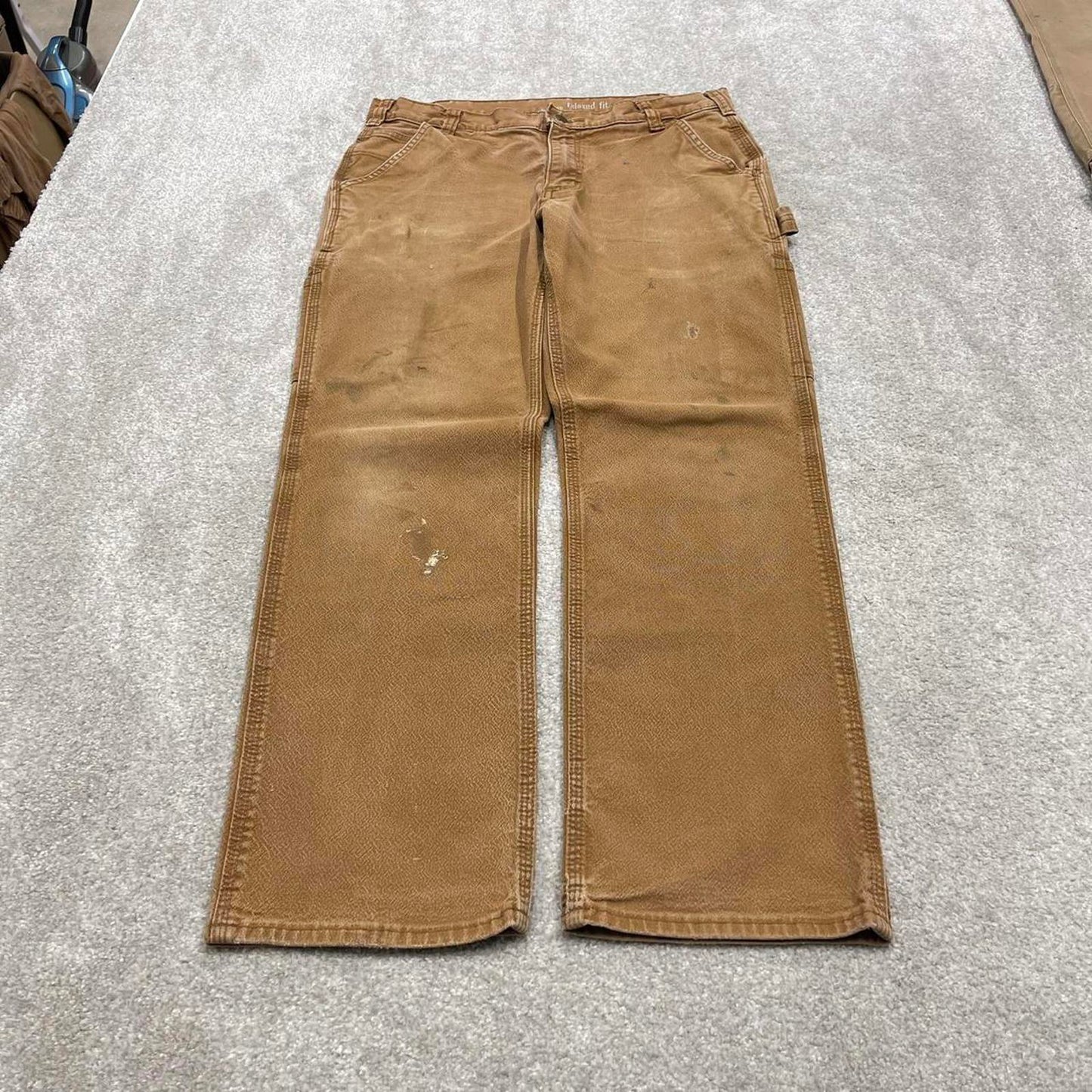 Carhartt carpenter jeans workwear W33L30 Mens tan brown relaxed y2k style cargos trousers
