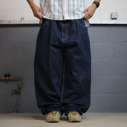 Y2K extra baggy carpenter jeans y2k W44L32 blue denimICEDOUT wide leg skater surf style cargos