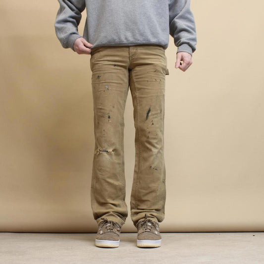 Tan Carhartt carpenter pants size 2 Tall (W29) original fit cargos