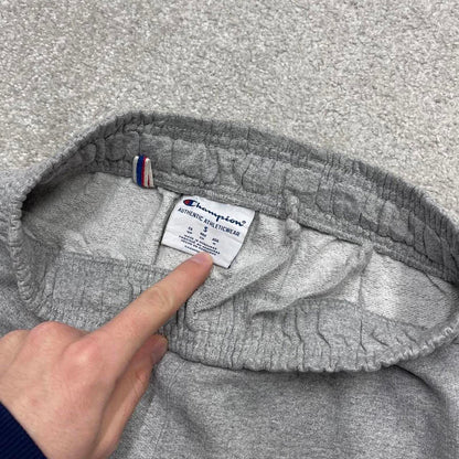 Vintage y2k Champion sweatpants joggers grey Embroidered and print logo drawstring jogging bottoms