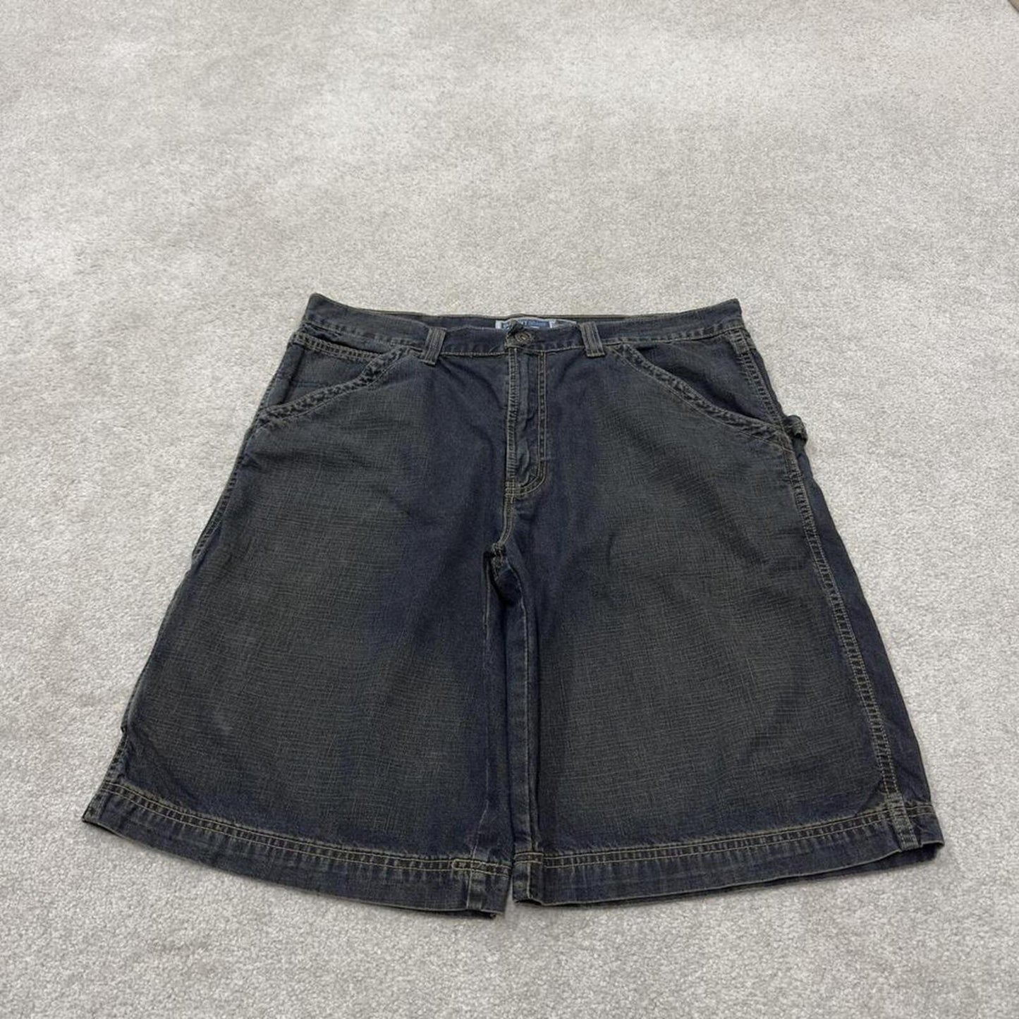 Baggy carpenter shorts denim cargo navy Old Navy Painter’s loose leg skater style surf jorts