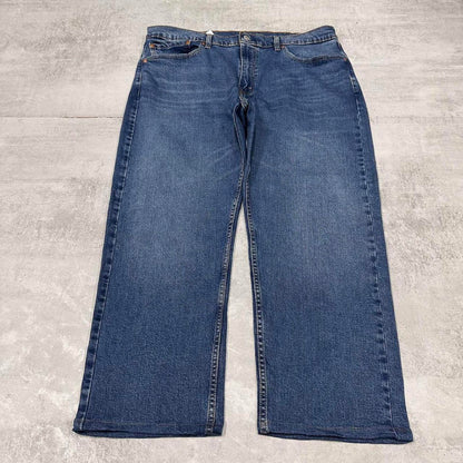 Levis 505 jeans casual streetwear W38L27 blue loose straight leg y2k style pants red tab logo skater