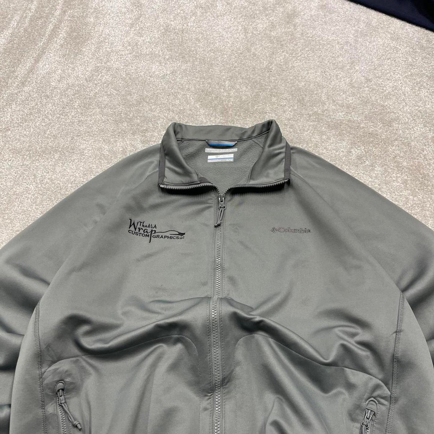 00s grey Columbia soft shell technical fleece XL men's y2k style grey full zip autumn outdoors