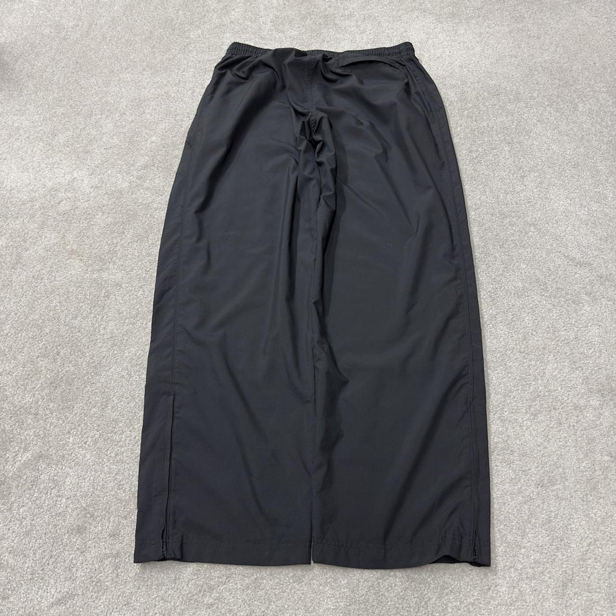 Y2K Nike baggy tracksuit bottoms black wide leg XXL lined casual swoosh logo track pants