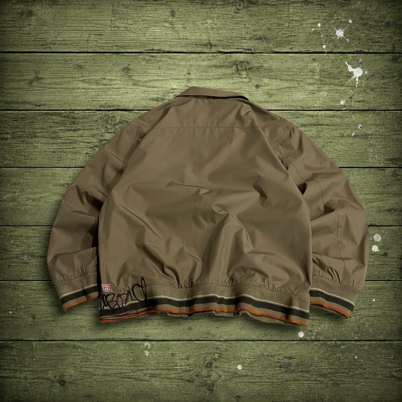 Y2K Billabong windbreaker jacket embroidered Large women's khaki Surf style tech jacket
