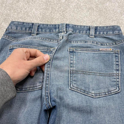 Y2k Carhartt skinny jeans blue size 2 women's 90s style 5 pocket pants workwear