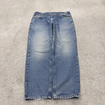 Vintage Carhartt jeans y2k relaxed washed blue denim Loose leg 100% cotton skater style workwear