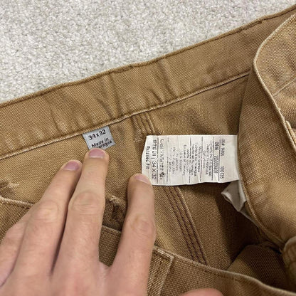 Carhartt carpenter work pants relaxed tan brown Loose skate style canvas workwear cargos