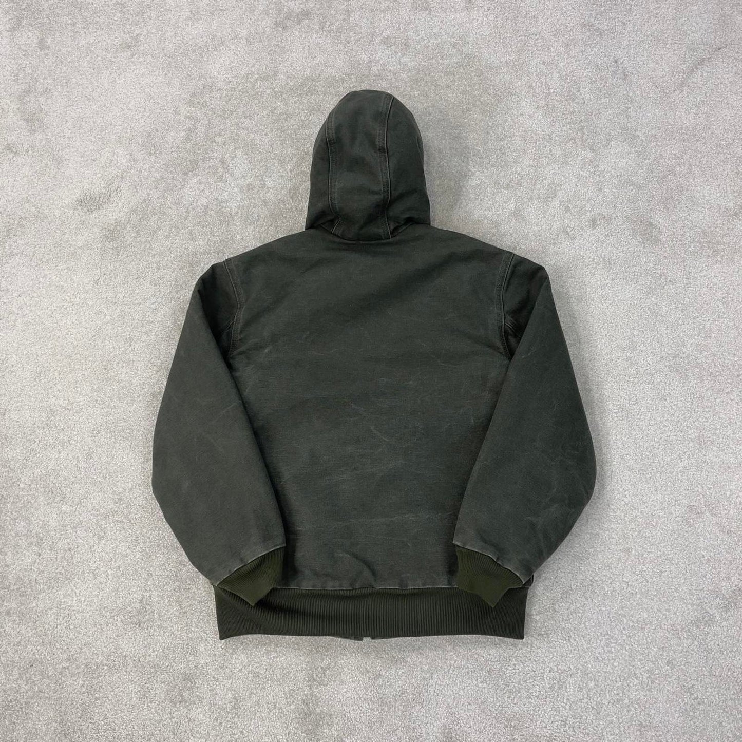 Faded Green Women's Carhartt hooded active jacket Medium canvas work coat