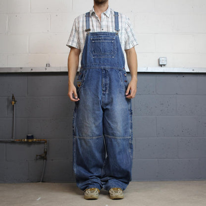 Y2K Ecko unltd baggy dungarees thick denim overalls blue perfect festival or skate wear