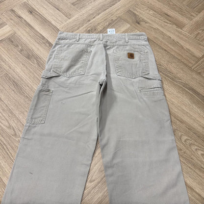Vintage baggy Carhartt carpenter jeans y2k beige Loose utility workwear skate cargo trousers