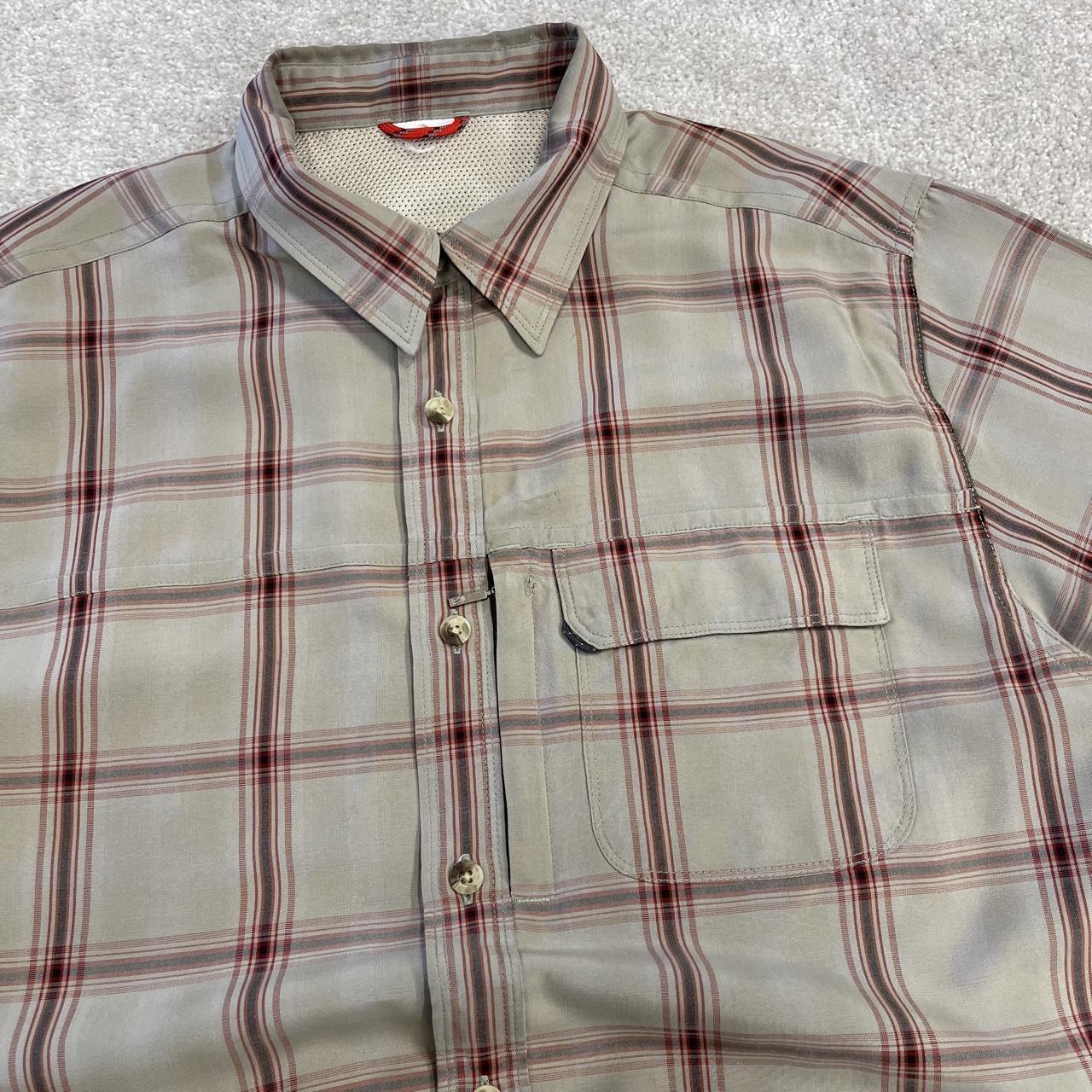 North Face checkered short sleeve shirt khaki TNF surf style check shirt button down summer