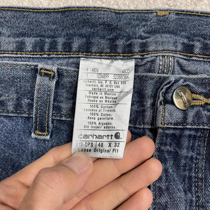 Carhartt baggy cargo jeans wide leg blue Loose fit denim skate style carpenter work pants