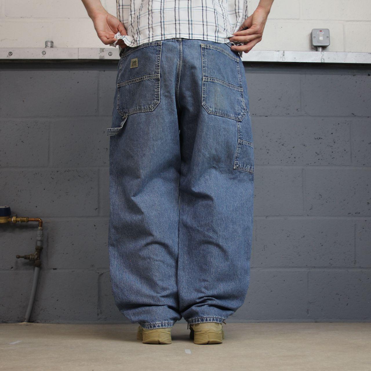 Vintage Lee baggy carpenter jeans y2k blue W40L30 Loose leg skater style utility workwear trousers