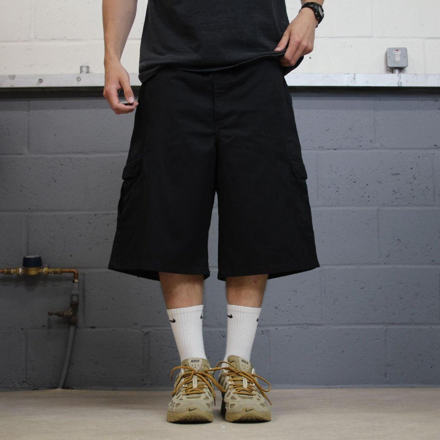 Dickies baggy cargo shorts black Chino style skater surf shorts wide leg summer