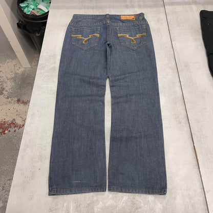 Blue baggy Ecko Unltd jeans W34 L31 loose embroidered y2k style jeans