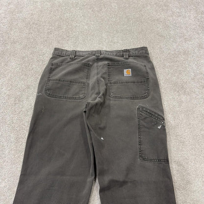 Carhartt carpenter pants relaxed y2k grey Straight leg skater style workwear pants