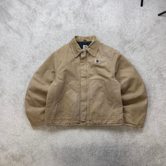 Vintage sand brown Carhartt traditional Detroit jacket Large technical boxy cropped fit 90s skater