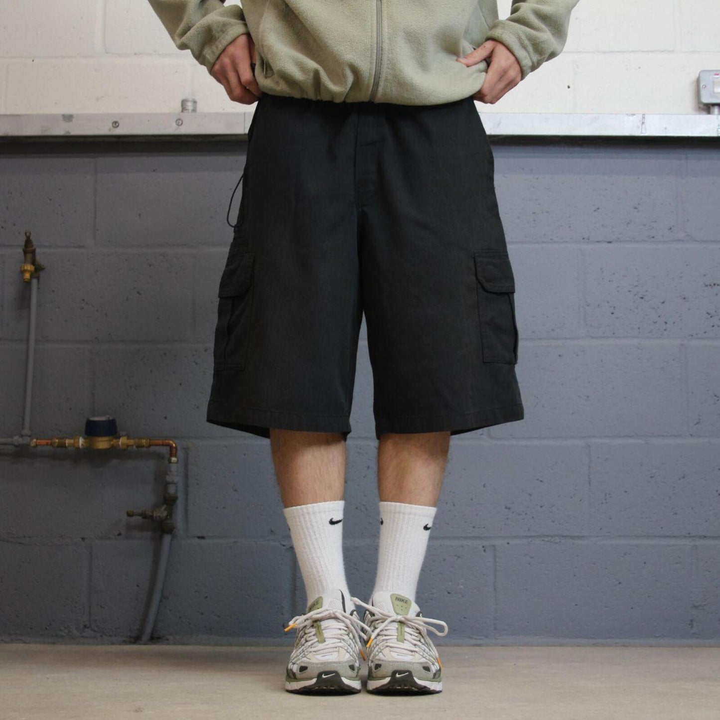 Dickies baggy cargo shorts chino black Twill skater style shorts wide loose leg
