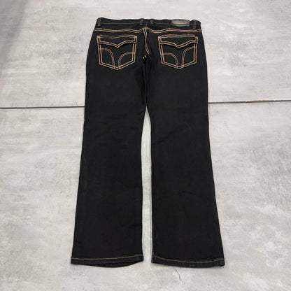 Black Ace of Diamond embroidered jeans W36L30