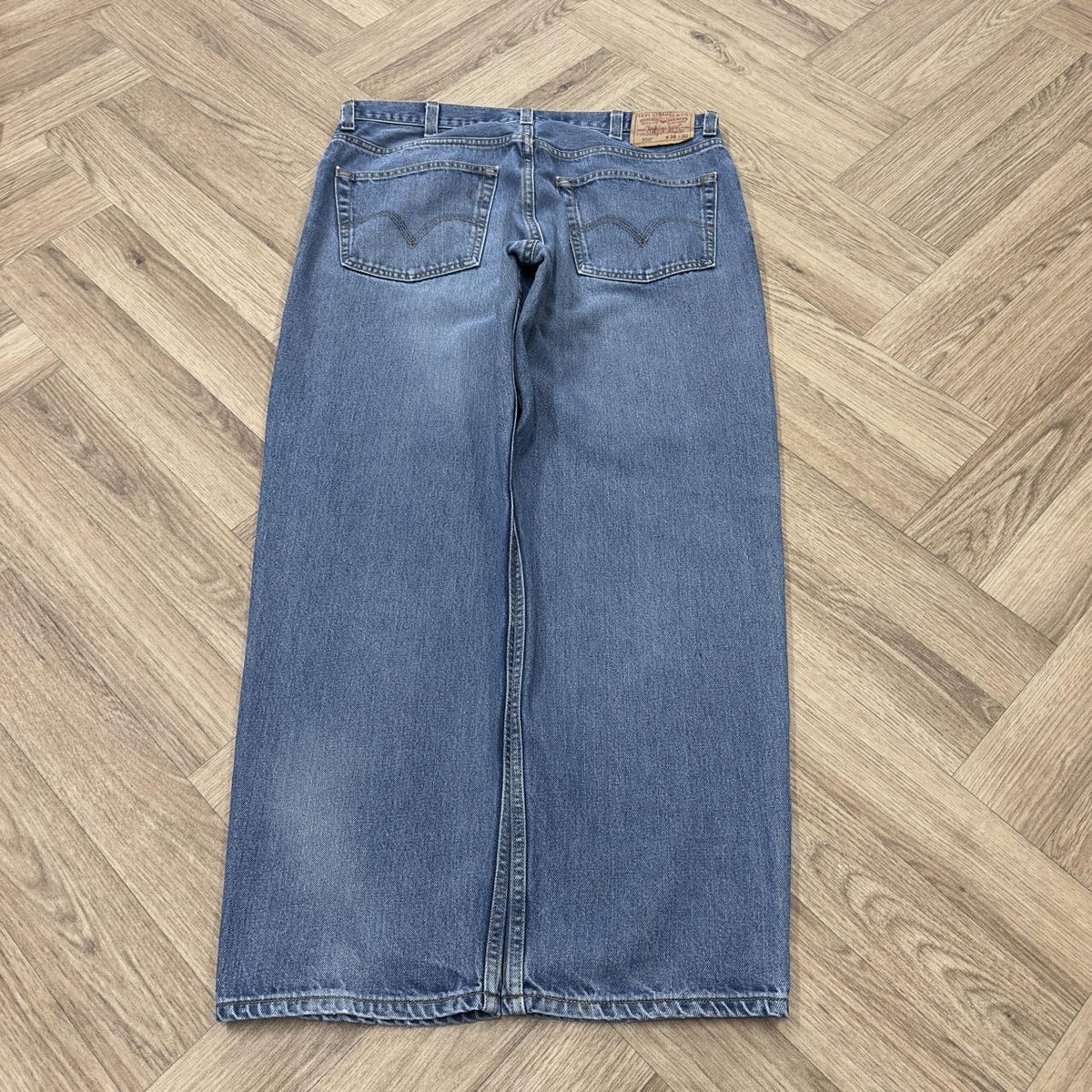 Levi's 550 jeans relaxed fit y2k Loose straight blue denim pants red tab logo