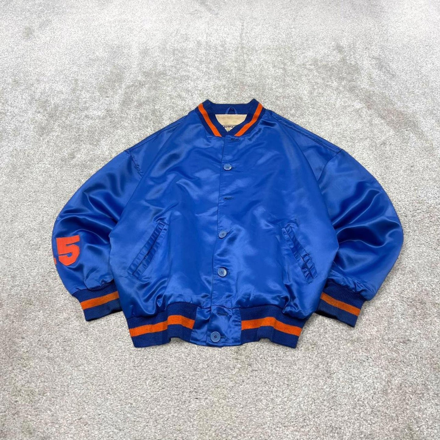 Vintage 90s NBA New York Knicks bomber jacket XL Hardwood Classics men's blue varsity