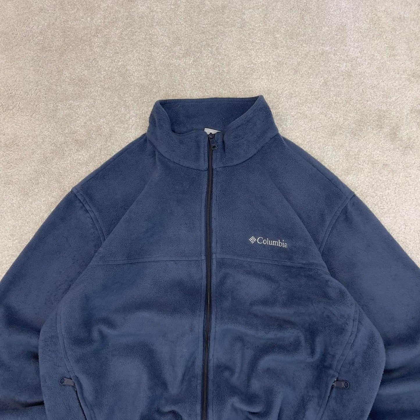 Blue Columbia technical full zip fleece XL y2k style autumn adjustable waist