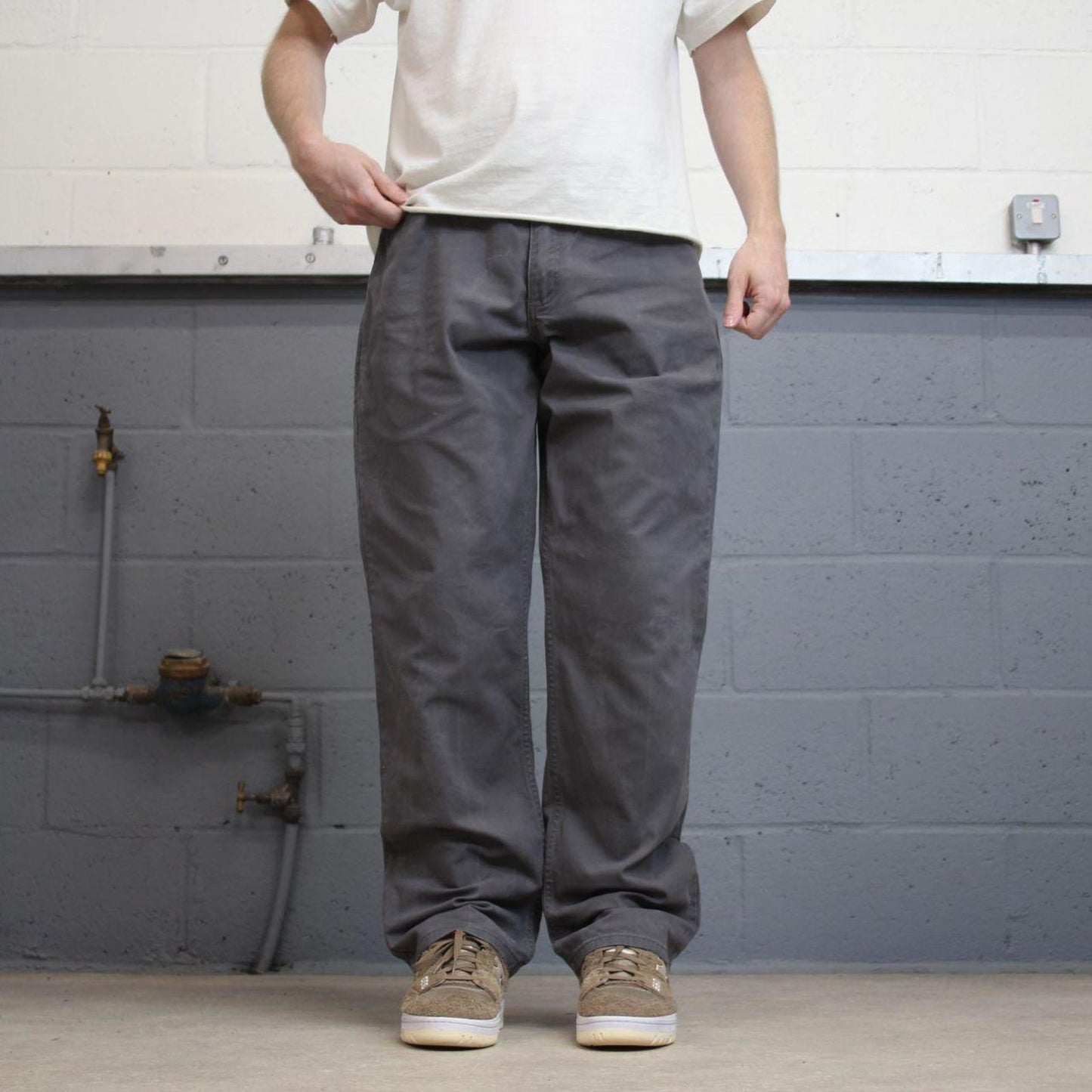 Carhartt carpenter pants W36L32 90s style skater canvasy loose Grey cargos