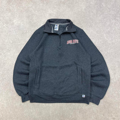 Grey vintage Russell quarter zip Small 1/4 zip Thick pullover jumper Azusa