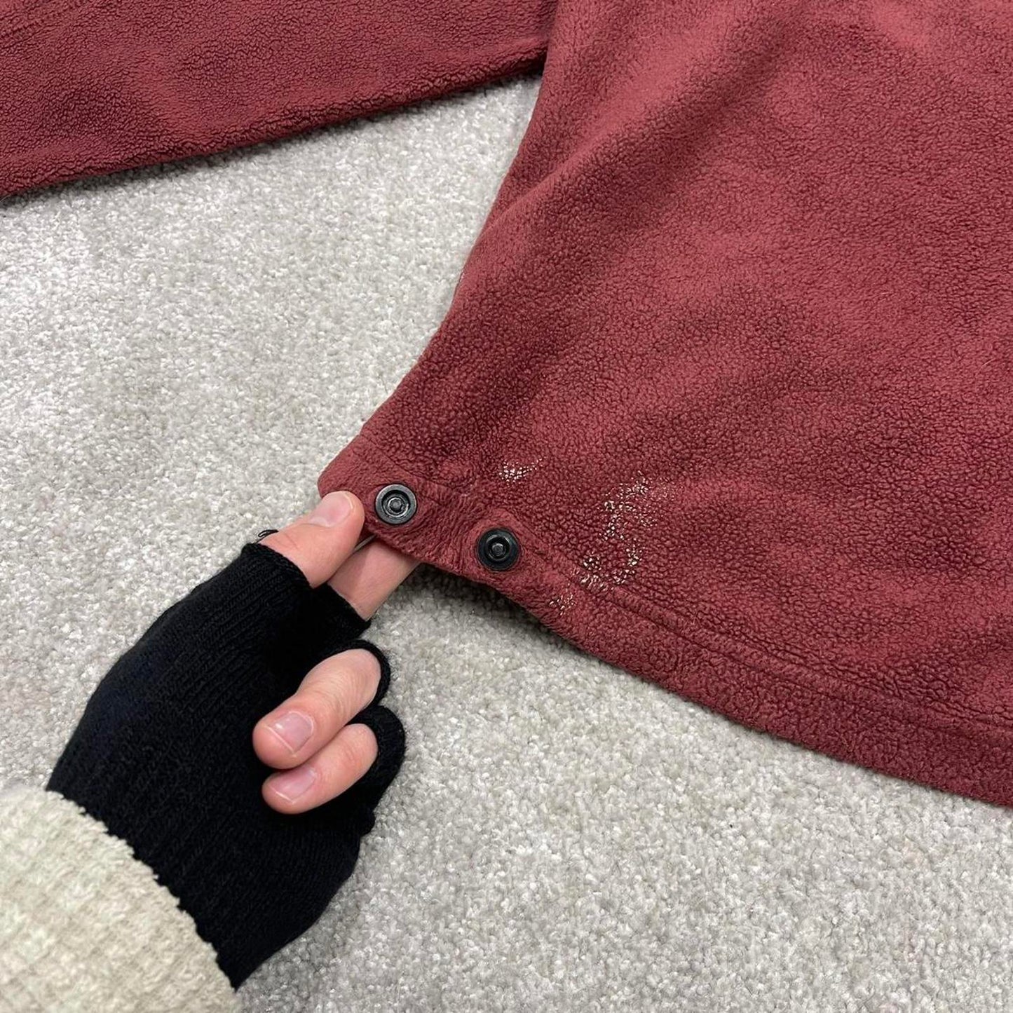 00s Columbia technical fleece jacket 14/16 youth red full zip up y2k style autumn