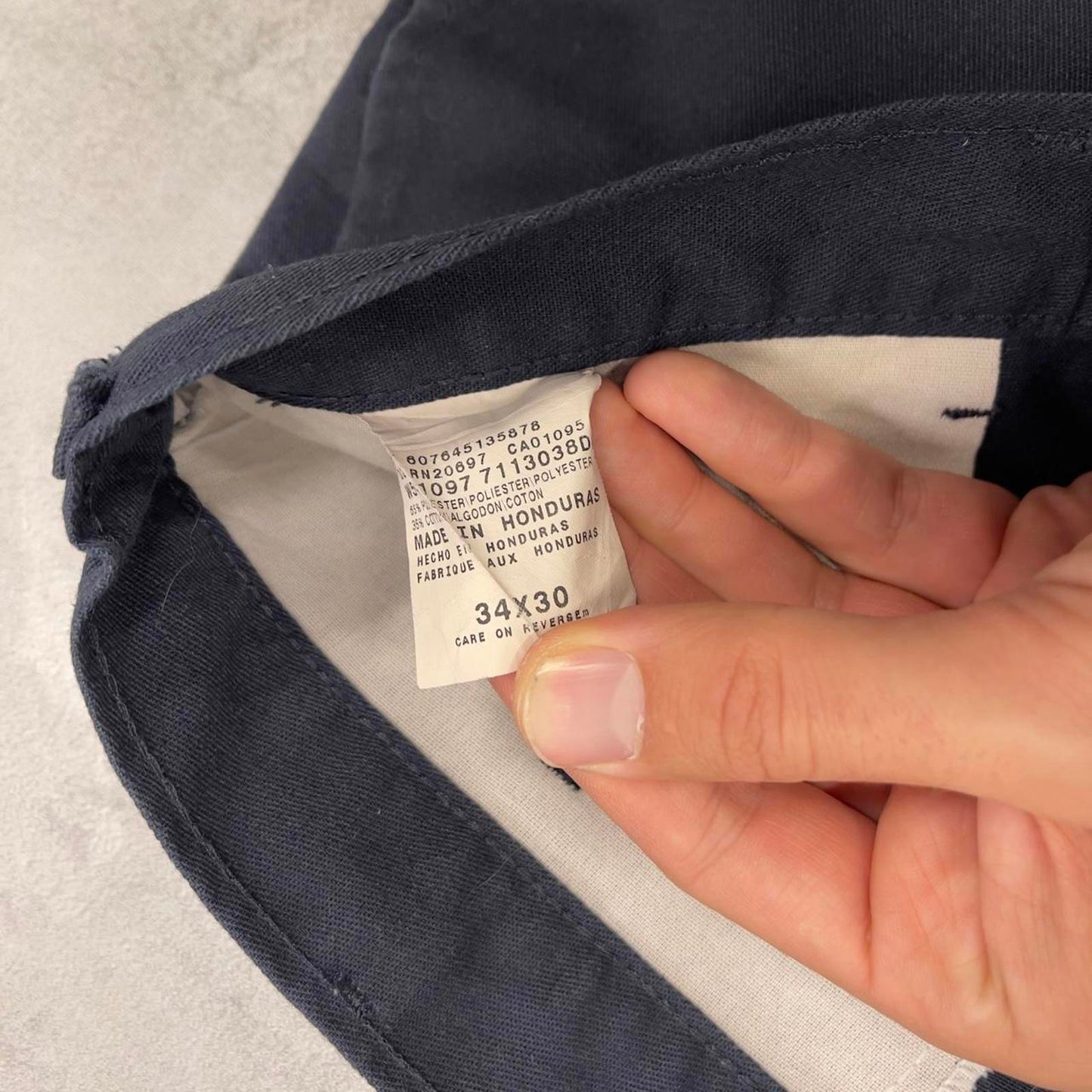 Navy Dickies cargo trousers W34L30 loose utility pocket cargo skater style