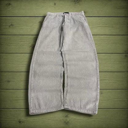 Wide wale corduroy pants loose grey Asos chunky jumbo cord trousers 100% cotton