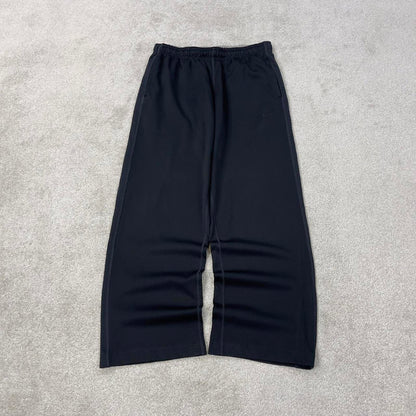 Baggy Nike Trackies Large Black y2k 00s style loose wide leg joggers embroidered Swoosh logo