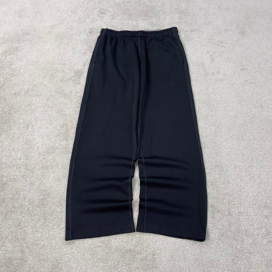 Baggy Nike Trackies Large Black y2k 00s style loose wide leg joggers embroidered Swoosh logo