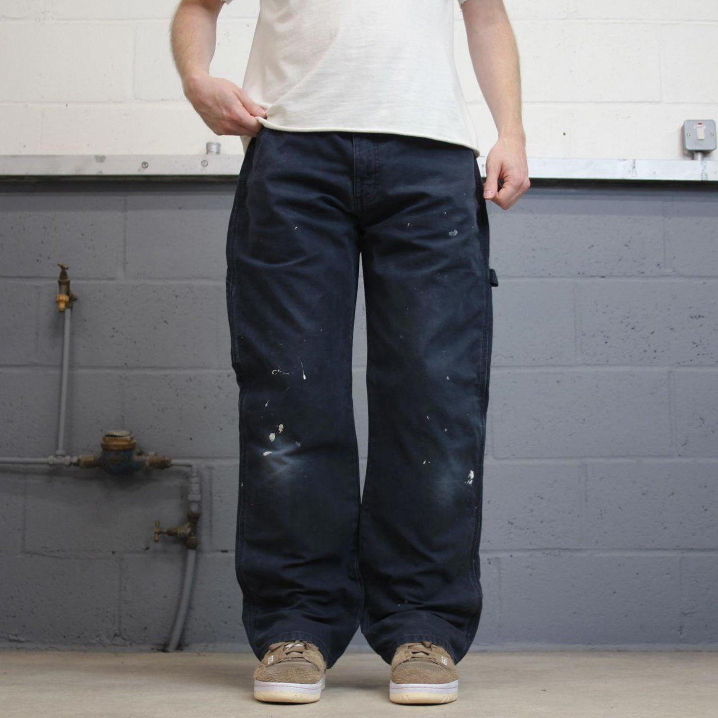 Loose Dickies carpenter jeans W34L32 90s skate style navy canvasy cargos