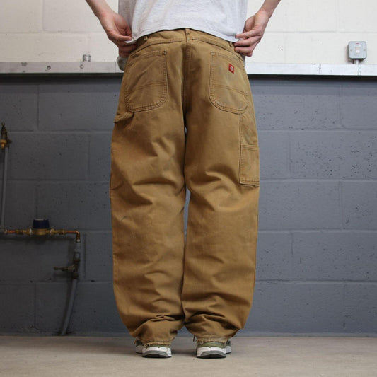 Baggy Dickies carpenter jeans tan Skater / workwear style canvas cargo pants