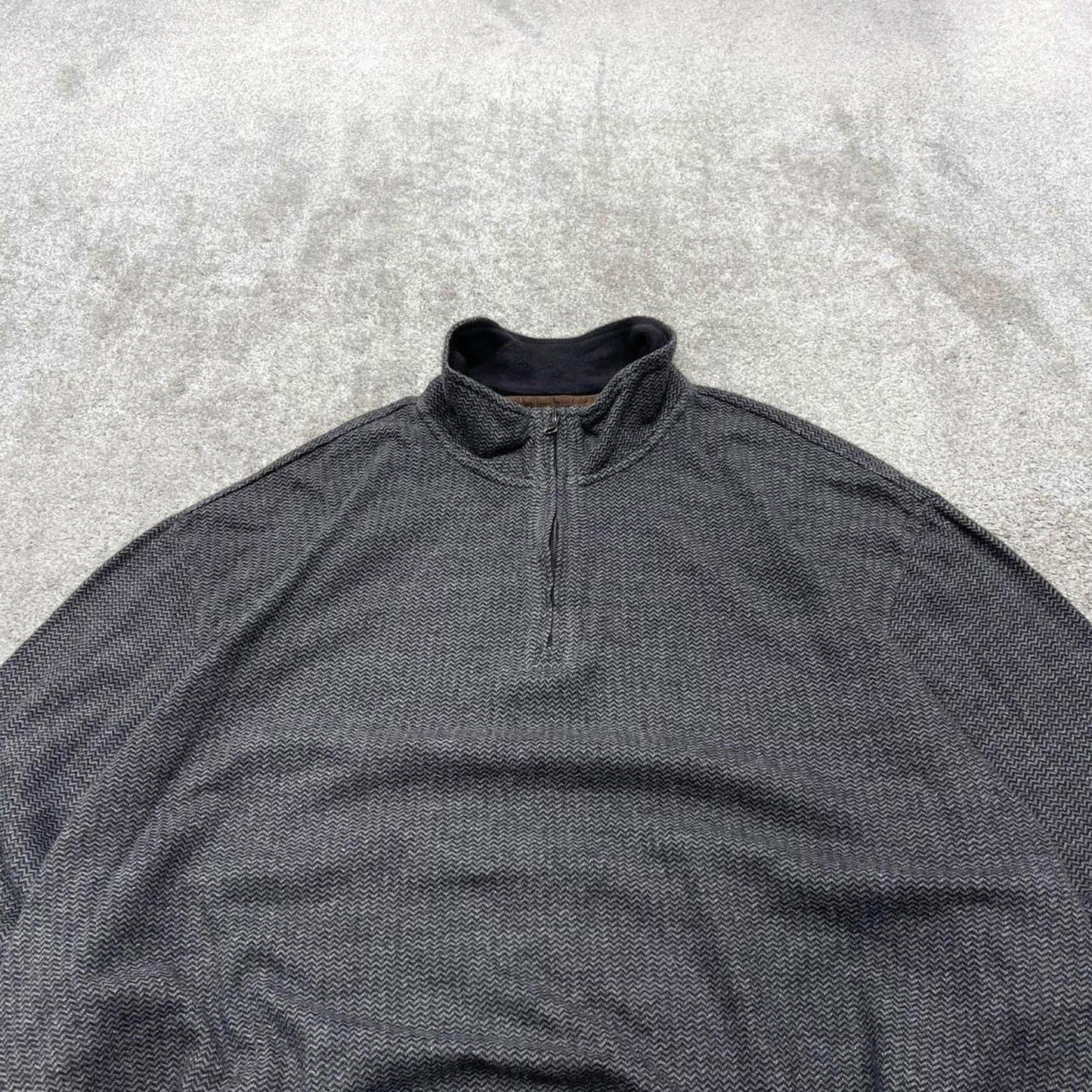 Y2K CHAPS 1/4 zip jumper grey Quarter zip soft knit pullover