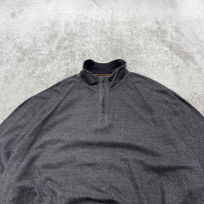 Y2K CHAPS 1/4 zip jumper grey Quarter zip soft knit pullover