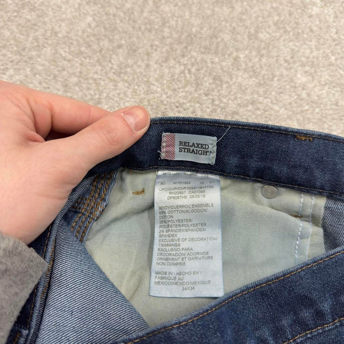 Y2K 00s Dickies carpenter jeans blue Denim flex workwear skater style cargos utility