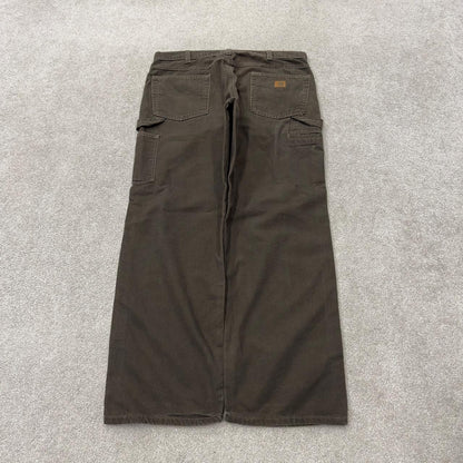 Baggy Carhartt carpenter pants y2k brown Loose fit skater 2000s style workwear cargo pants