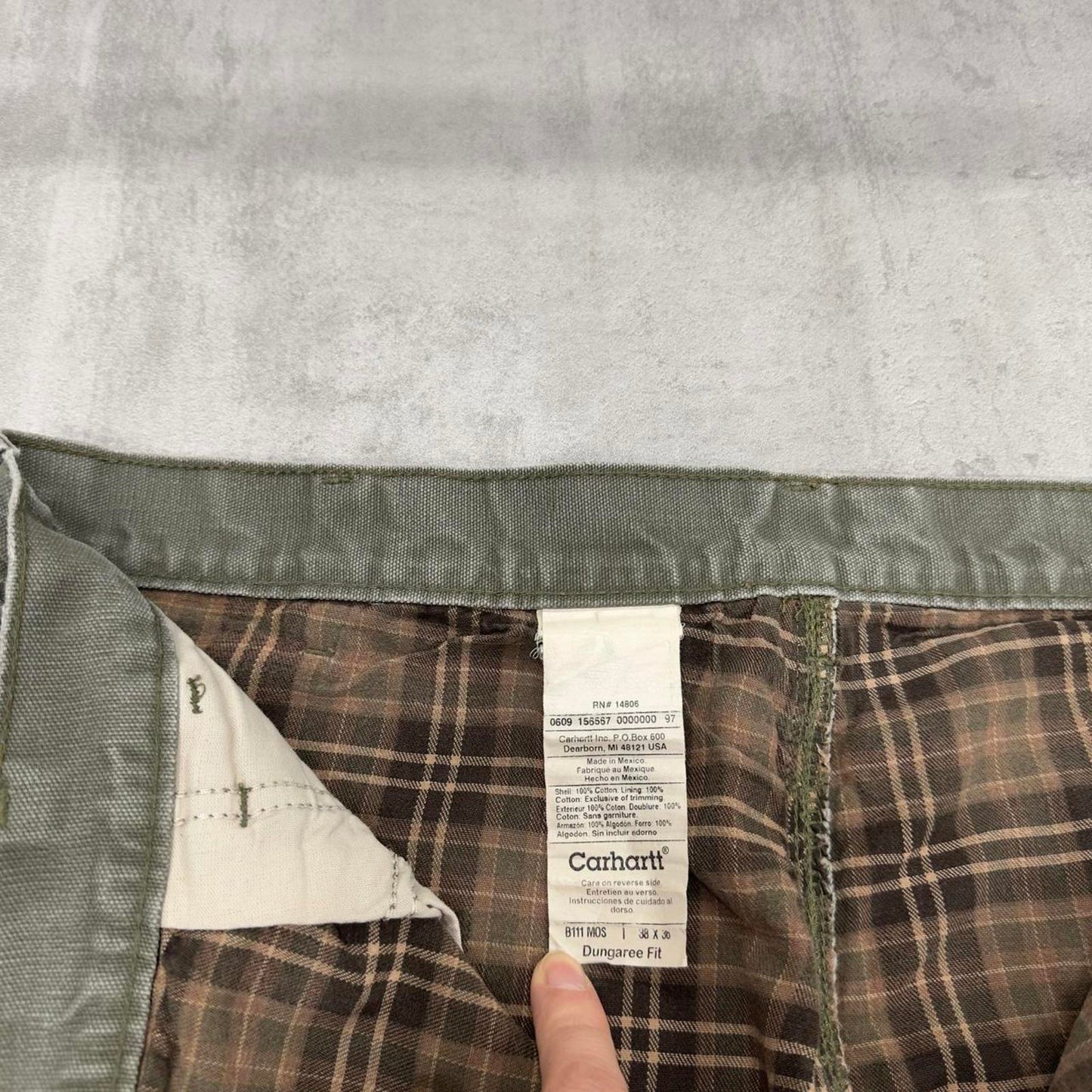 Baggy Carhartt carpenter jeans W36 L35 wide leg flannel lined 90s style skater cargos