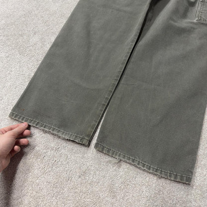 Baggy Dickies carpenter jeans W40L32 Green canvas skater style workwear cargo pants